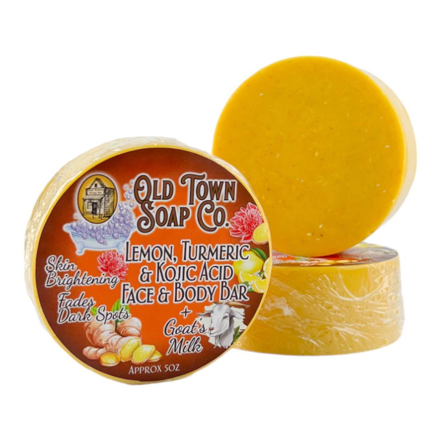 Old Town Soap Co. - Lemon, Turmeric & Kojic Acid Face & Body Bar
