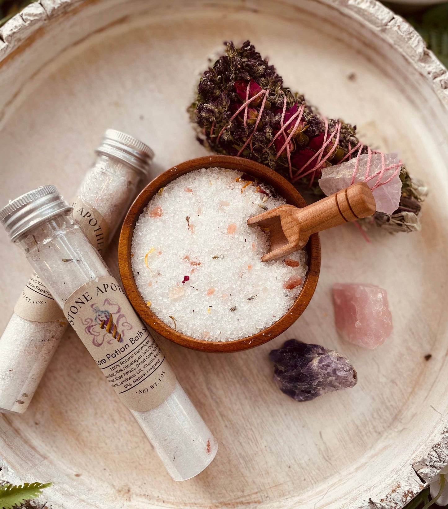 Sage & Stone Apothecary - Love Potion Herbal Bath Salt Tubes