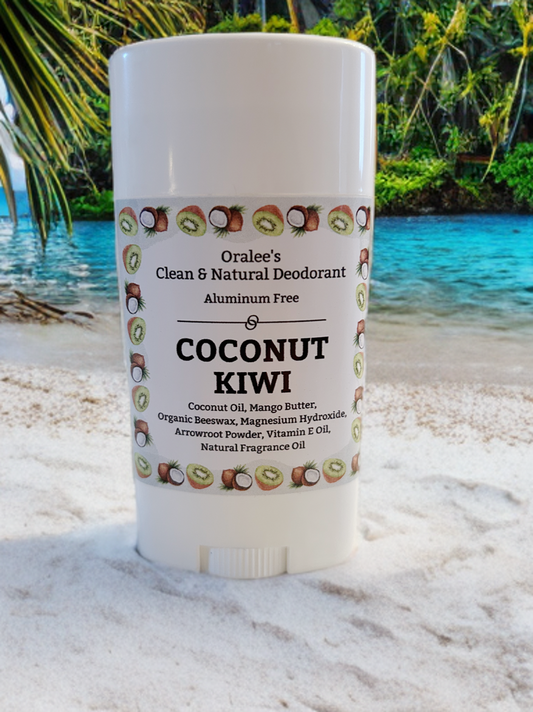 Oralee's Clean & Natural Aluminum Free Deodorant- Coconut Kiwi