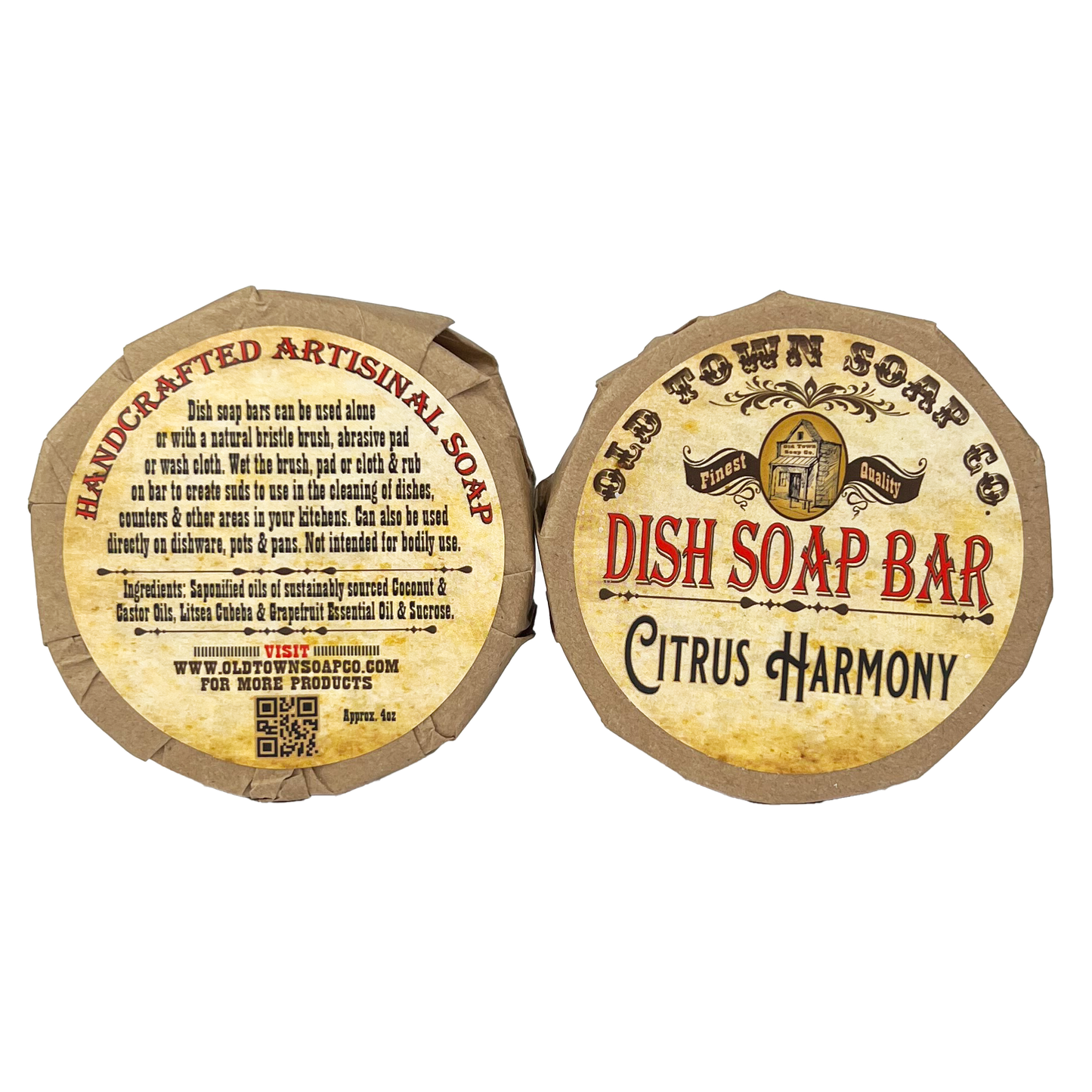 Old Town Soap Co. - Dish Soap Bar -Avail in 4 Scents -For Sparkling Clean Dishes