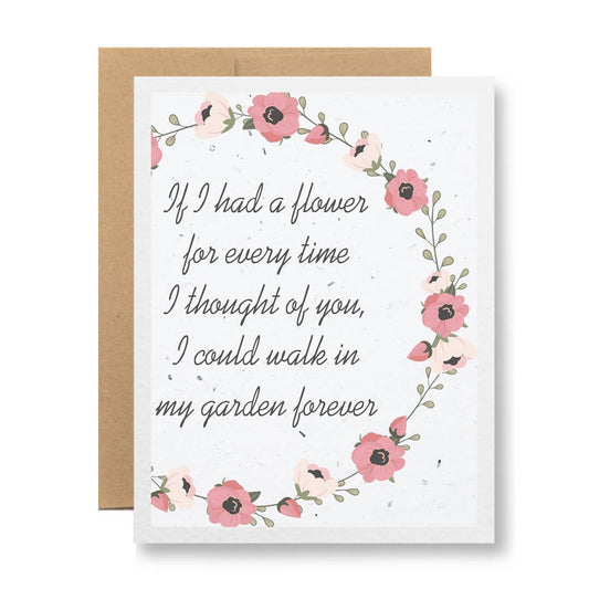 Seedy Cards - Plantable Seed Paper Greeting Card - If I had a flower...