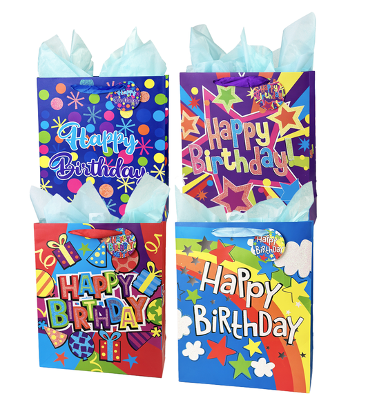 Angels Craft - Happy Birthday Gift Bag , assort 4styles,