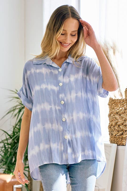 lovely melody - LMT3085-HELLO SPRING TIE DYE SHACKET