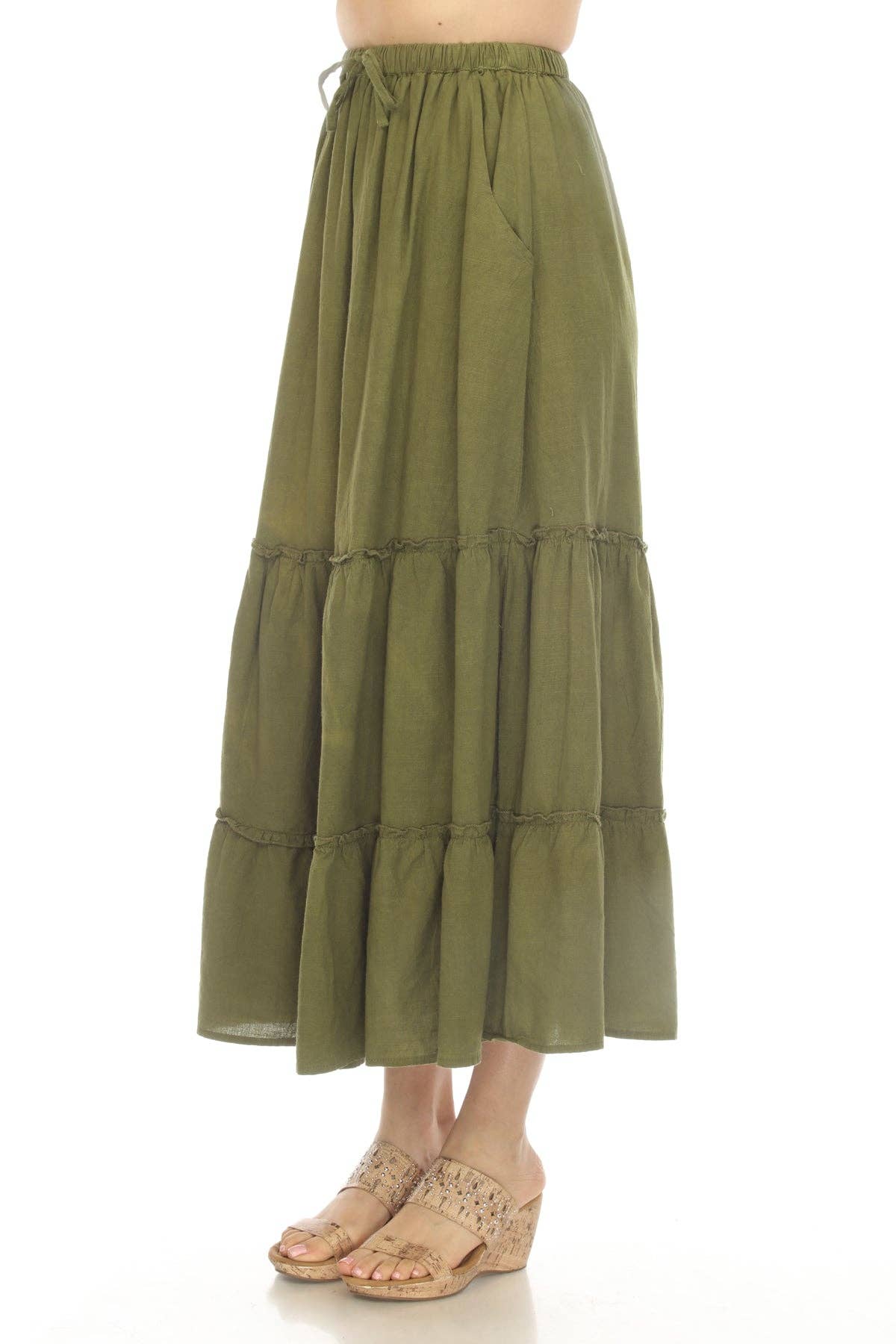 Lakhays Collection Inc. - Homespun Tiered Maxi Skirt