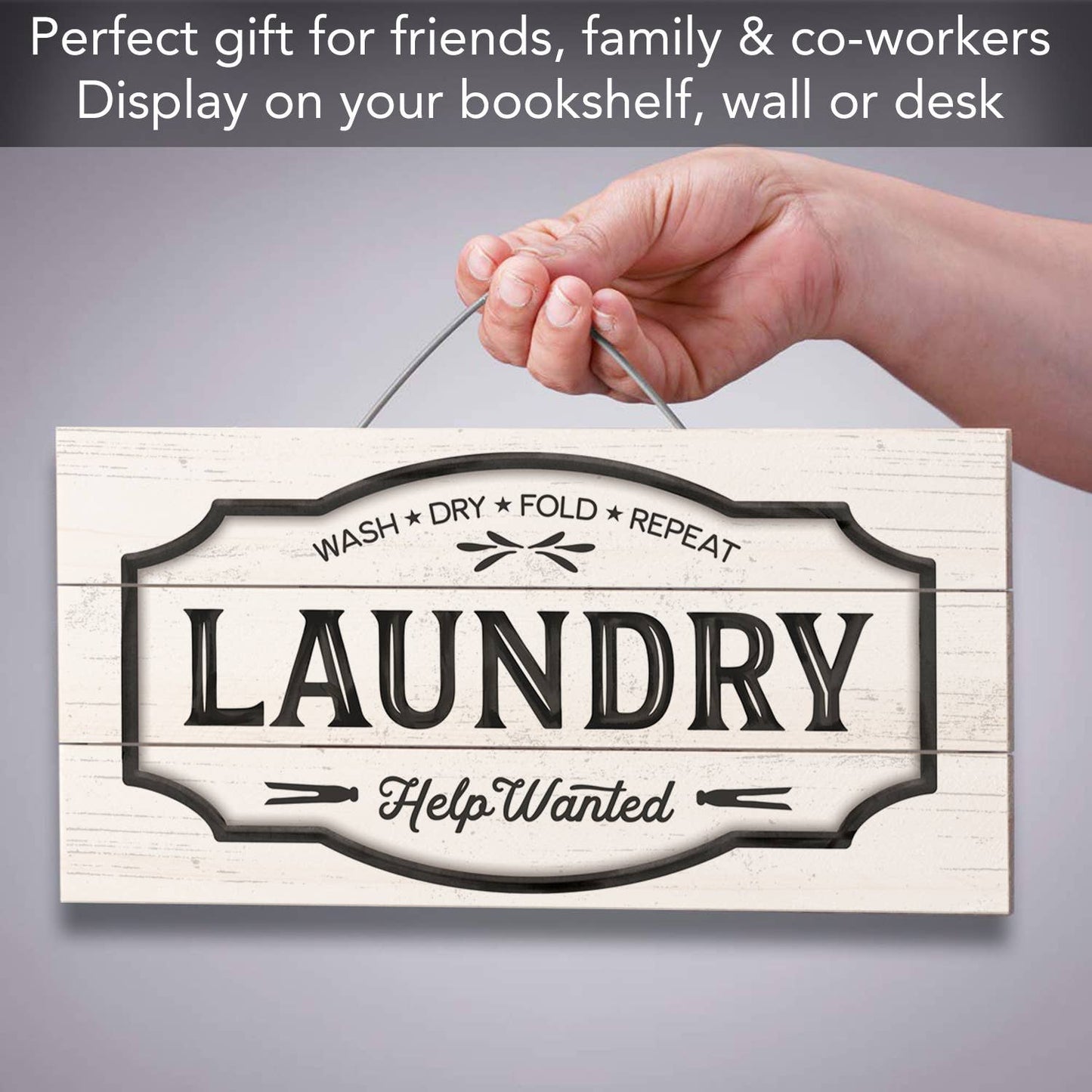 CounterArt/Highland Home/Thirstystone/CoasterStone - "Laundry" Decorative Slatted Pallet Wood Sign 12" by 6"