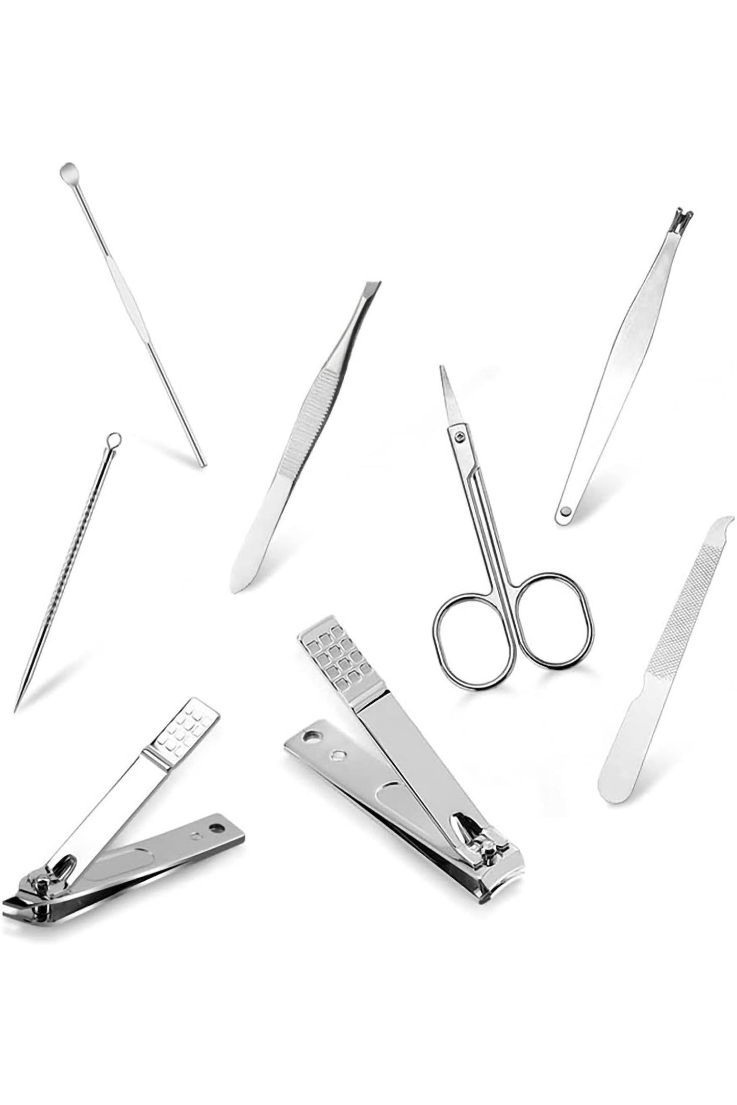 Cap Zone - 8 Pcs Solid Stainless Steel Nailcare Kit Set