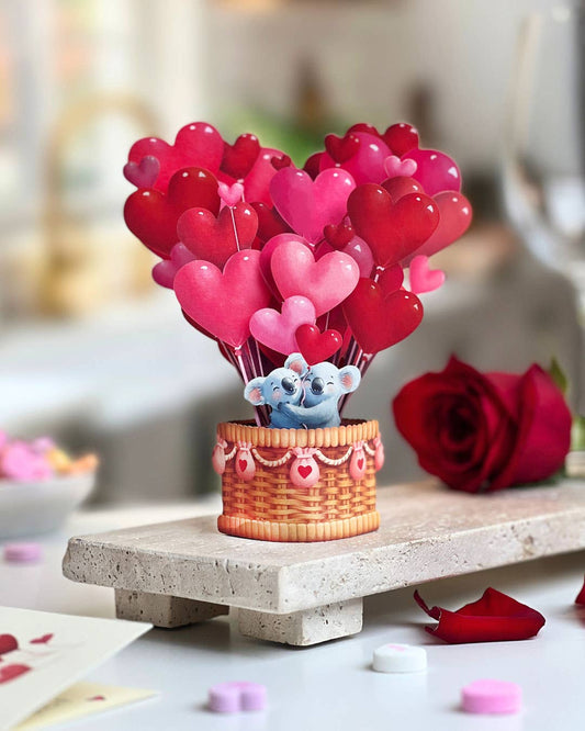FreshCut Paper LLC - Mini Heart Balloons (10 Mini Pop-up Greeting Cards)