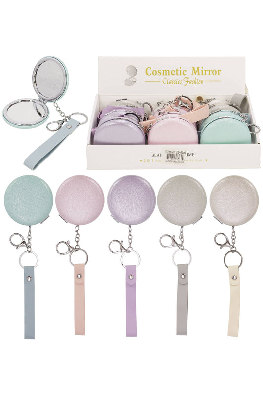 Cap Zone - Pearlescent Macaron Compact Mirror Key Chain
