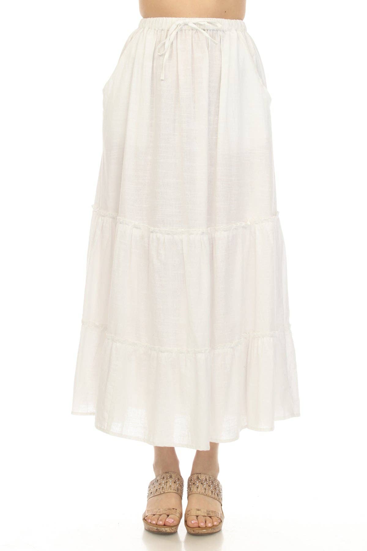 Lakhays Collection Inc. - Homespun Tiered Maxi Skirt