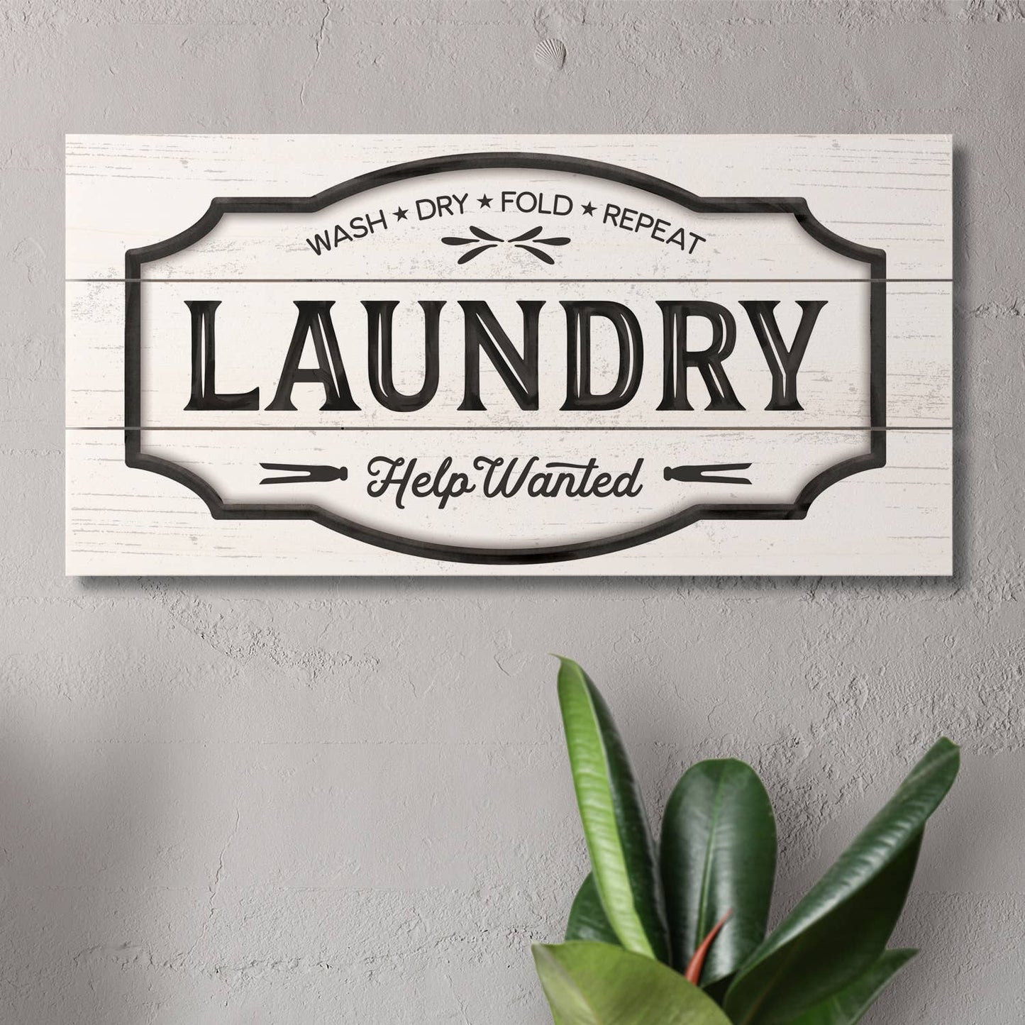 CounterArt/Highland Home/Thirstystone/CoasterStone - "Laundry" Decorative Slatted Pallet Wood Sign 12" by 6"