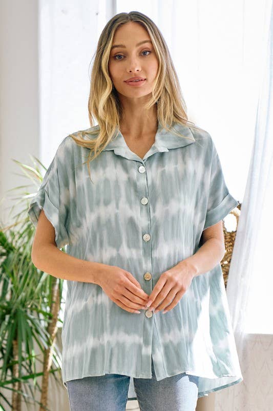 lovely melody - LMT3085-HELLO SPRING TIE DYE SHACKET
