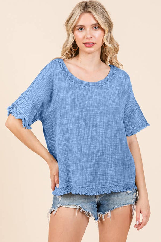 Culture Code - CWT2134XMW - SCOOP NECK OVERSIZE TOP